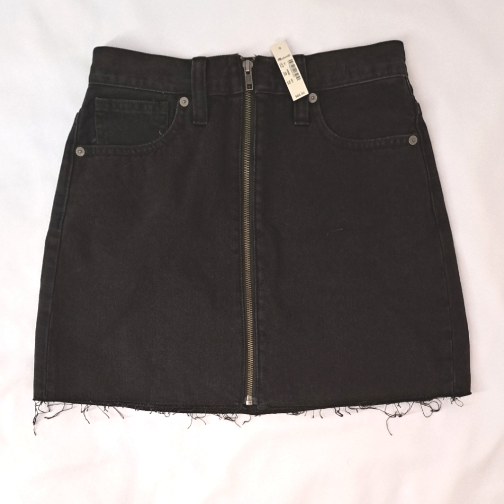 NWT MADEWELL Rigid Denim A-Line Mini Skirt in Lunar Wash